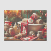 Decoupage kerst sneeuwman toiletpapier tissuepapier (Voorkant)