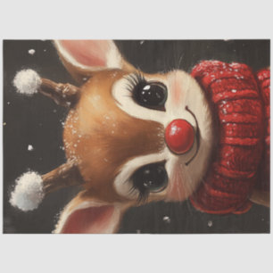 Decoupage Kerstfeest Rudolph Rendier Tissuepapier