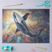 Decoupage Killer Whale Vibrant Abstract Schilderij Tissuepapier (Craft)