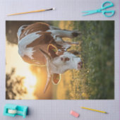 Decoupage Koe Lange Horn Grazing Tissuepapier (Craft)