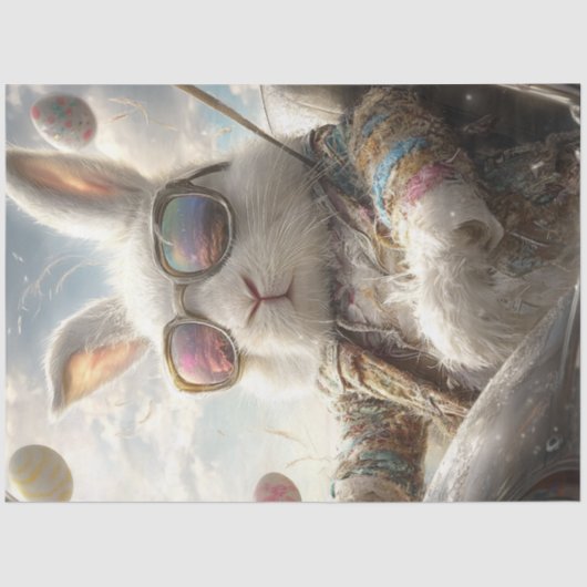 Decoupage konijn gekleed voor de Easter Egg Hunt Tissuepapier (Voorkant)