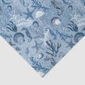 Decoupage kuststrand blauwe oceaan tissuepapier (Detail)