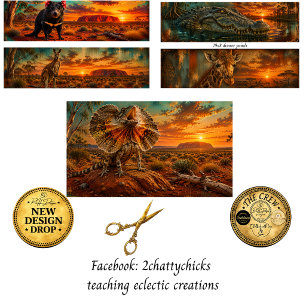Decoupage Laadpaneel Australische Wilde Dieren 29x Inpakpapier Vel