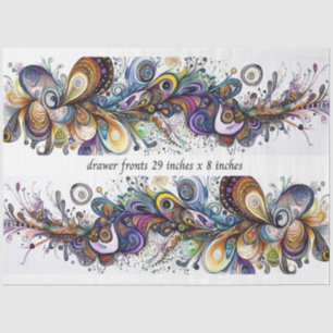Decoupage Ladefront 29x8 Traandrop Motief Levendig Tissuepapier