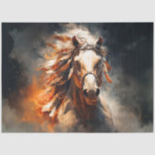 Decoupage Landscape White Stallion Mystical Scene Tissuepapier (Voorkant)