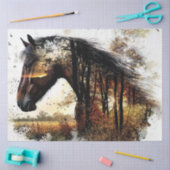 Decoupage Landschap Dubbele Blootstelling Paard &  Tissuepapier (Craft)