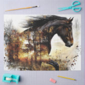 Decoupage Landschap Paard Dubbele Blootstelling Bo Tissuepapier (Craft)