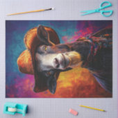 Decoupage levendig gekleurd geit Western Pet Tissuepapier (Craft)