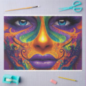 Decoupage Levendig gekleurd Mardi Gras Mask Tissuepapier (Craft)