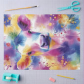 Decoupage Levendige Gekleurde Wervelkolom Koe Tissuepapier (Craft)