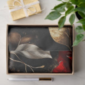 Decoupage Levendige Rode Bloemen Goud Zilveren Tri Tissuepapier (Geschenk)