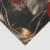 Decoupage Levendige Rode Bloemen Goud Zilveren Tri Tissuepapier (Detail)