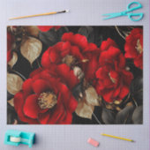 Decoupage Levendige Rode Rozen Gouden & Donkere Bl Tissuepapier (Craft)