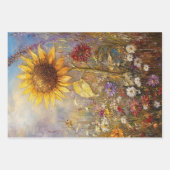 Decoupage Levendige Zonnebloem, Daisies, Wildflowe Inpakpapier Vel (Voorkant)