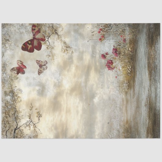 Decoupage Linker Side Story Book Design Landschap Tissuepapier (Voorkant)