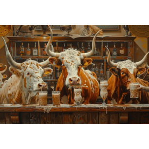 Decoupage Longhorn Koeien Bar Drink Milkshakes Tissuepapier