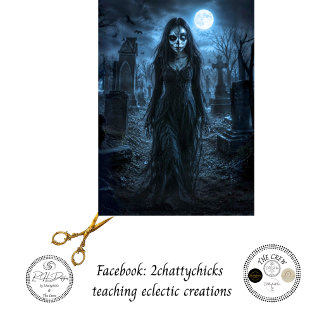 Decoupage maanverlichte gotische heks Halloween ge Tissuepapier