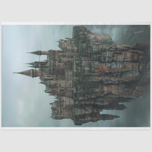 Decoupage Majestic Castle Middeleeuws Fort Tissuepapier (Voorkant)