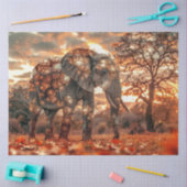 Decoupage Majestic Elephant Mooie Verlichting Tissuepapier (Craft)