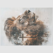 Decoupage Majestic Lion & Cross Tissuepapier (Voorkant)