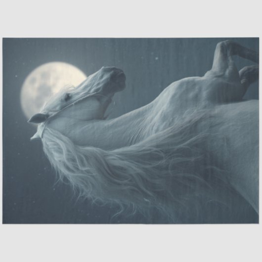 Decoupage Majestic Witte Paard Voorkant van de Maa Tissuepapier (Voorkant)