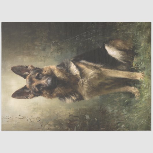 Decoupage Majestueuze Duitse herder poseren portre Tissuepapier (Voorkant)