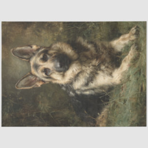 Decoupage Majestueuze Duitse Shepard Schilderij Tissuepapier