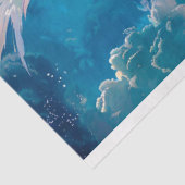 Decoupage majestueuze etherische witte feniks tissuepapier (Detail)