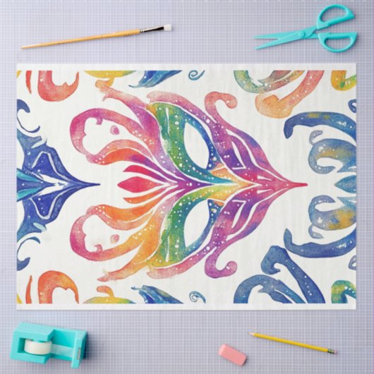 Decoupage Mardi Gras Mask Tissuepapier (Craft)