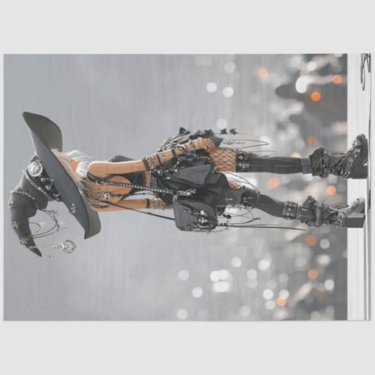 Decoupage Meisje Punk Rock Singer Concert Tissuepapier (Voorkant)