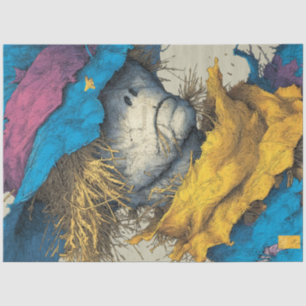 Decoupage Melancholy Scarecrow Portret Rustiek Tissuepapier
