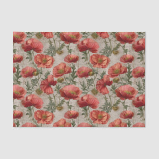 Decoupage met oude klaprozen tissuepapier
