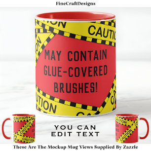 Decoupage met politielint aangepast BY03 grappig a Mok