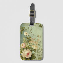 Decoupage met vintage bloemmotieven en groen
