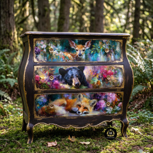 Decoupage Meubels met Bosdieren en Handzaag Tissuepapier