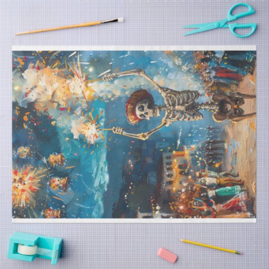 Decoupage Mexicaanse viering vuurwerk Tissuepapier (Craft)