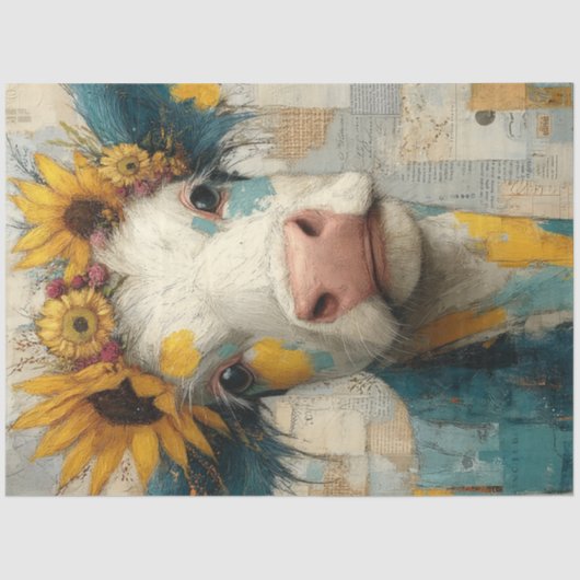 Decoupage Mixed Media Whimsical Patchwork Highland Tissuepapier (Voorkant)