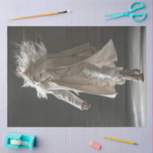 Decoupage Mode Show White Cat White Outfit Tissuepapier (Craft)