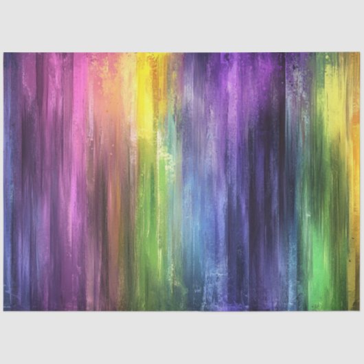 Decoupage Moderne Regenboog Vibrant Paint Strokes Tissuepapier (Voorkant)