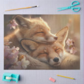 Decoupage Moeder Baby Fox Slaapbos Tissuepapier (Craft)