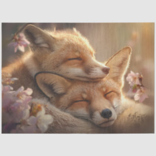 Decoupage Moeder Baby Fox Slaapbos Tissuepapier