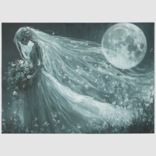 Decoupage Monochrome Skeleton Wedding Volle Maan Tissuepapier