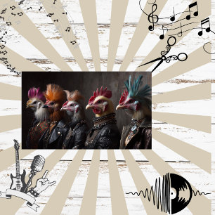 Decoupage Muziekband Kippen Punk stijl Tissuepapier