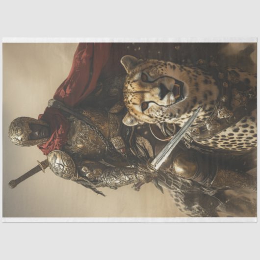 Decoupage Mystical Warrior & His Cheetah Tissuepapier (Voorkant)