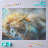 Decoupage Mythical Lion Blauwgroen & Goud  Tissuepapier (Craft)