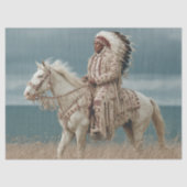 Decoupage Native American Indian Chief op het paar Tissuepapier (Voorkant)