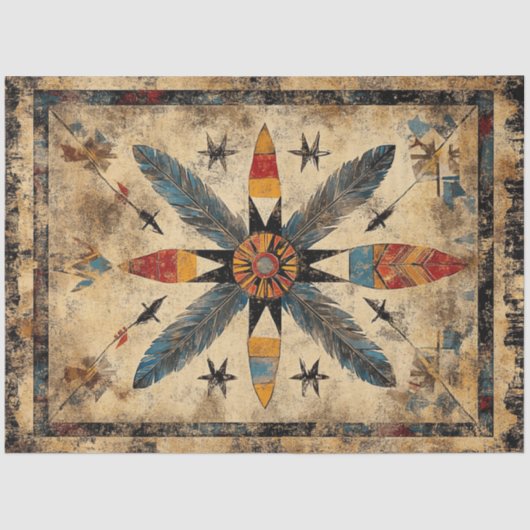 Decoupage Native American symmetrisch ontwerp Tissuepapier (Voorkant)