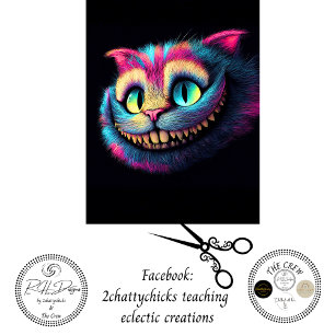 Decoupage Neon Grijnzende Kattenportret Tissuepapier