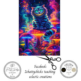 Decoupage Neon Psycho Kat Glanzende Paddenstoel Tissuepapier