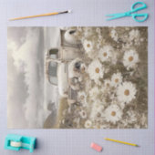 Decoupage Nostalgic White Truck Field Daisies Tissuepapier (Craft)